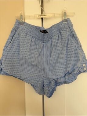 ZARA Light Blue Pinstripe Women's Boxer Shorts